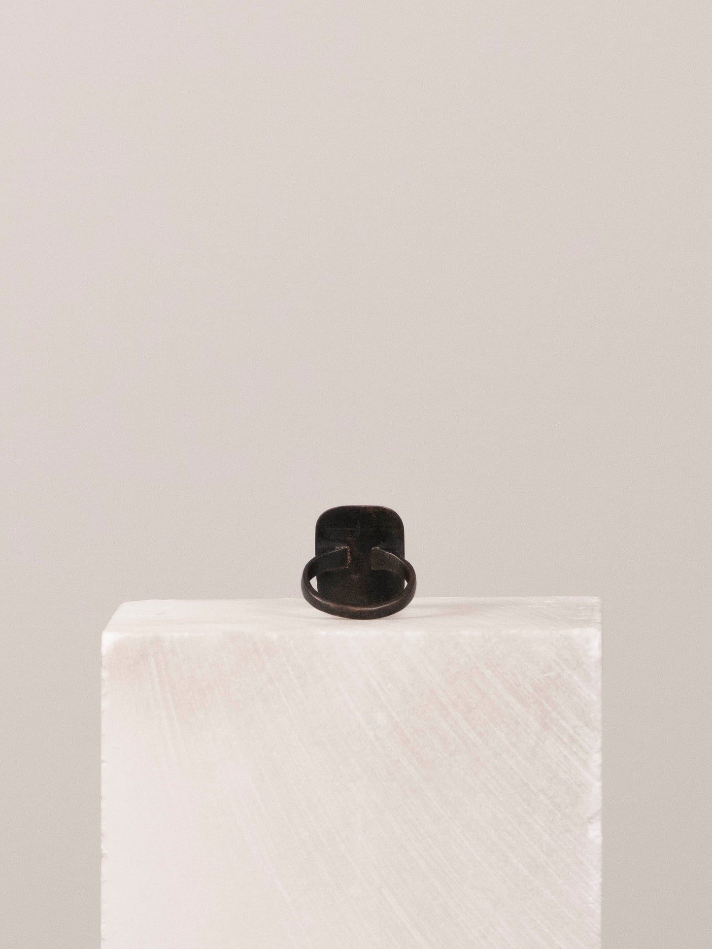 Blackened Copper and Onyx Ring