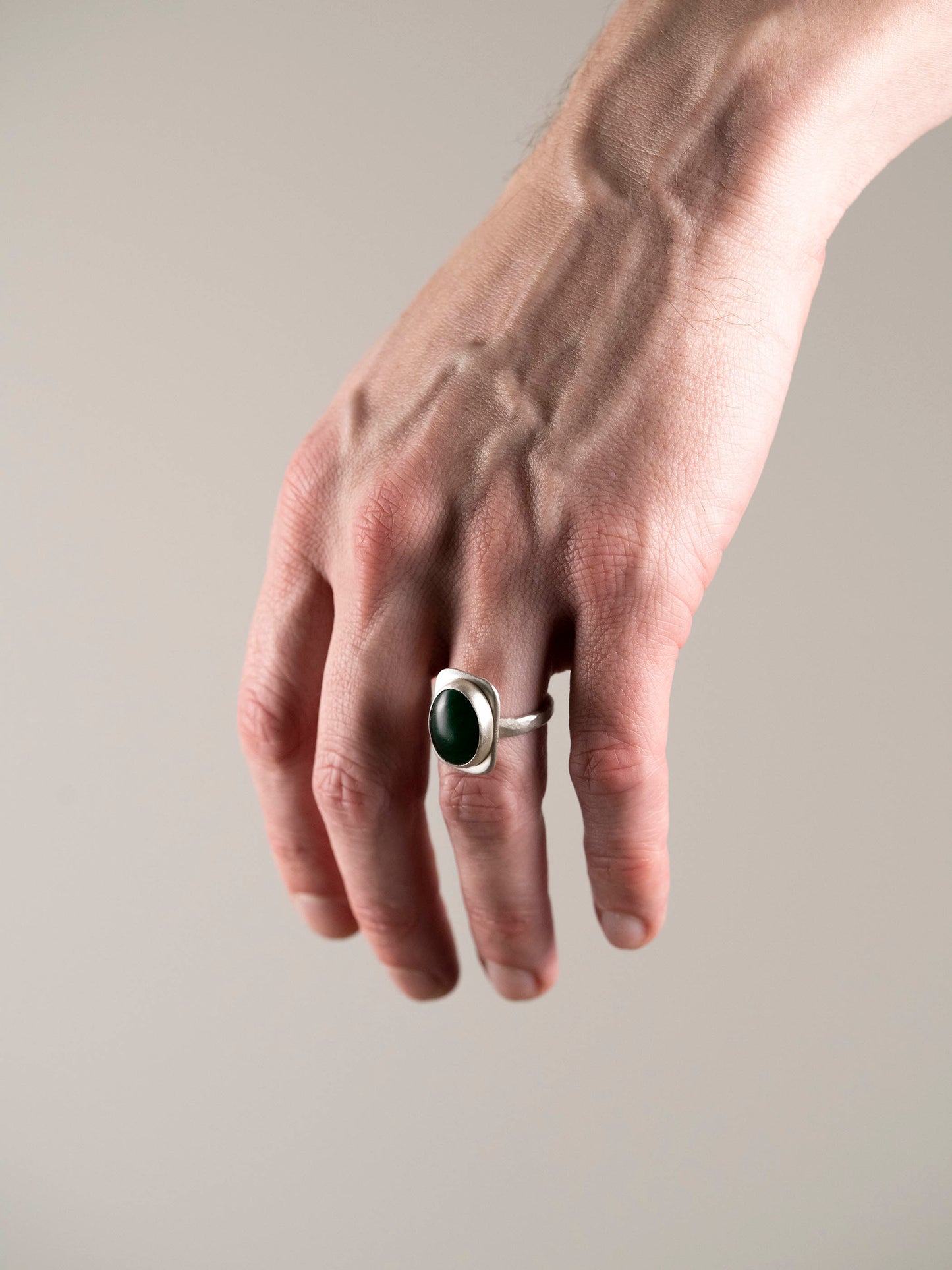 Silver and Jade Ring