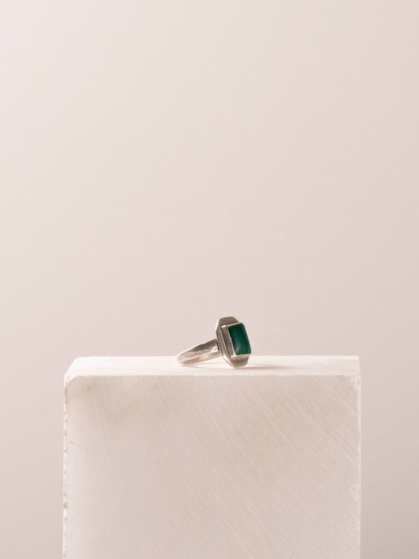 Silver and Malachite Ring