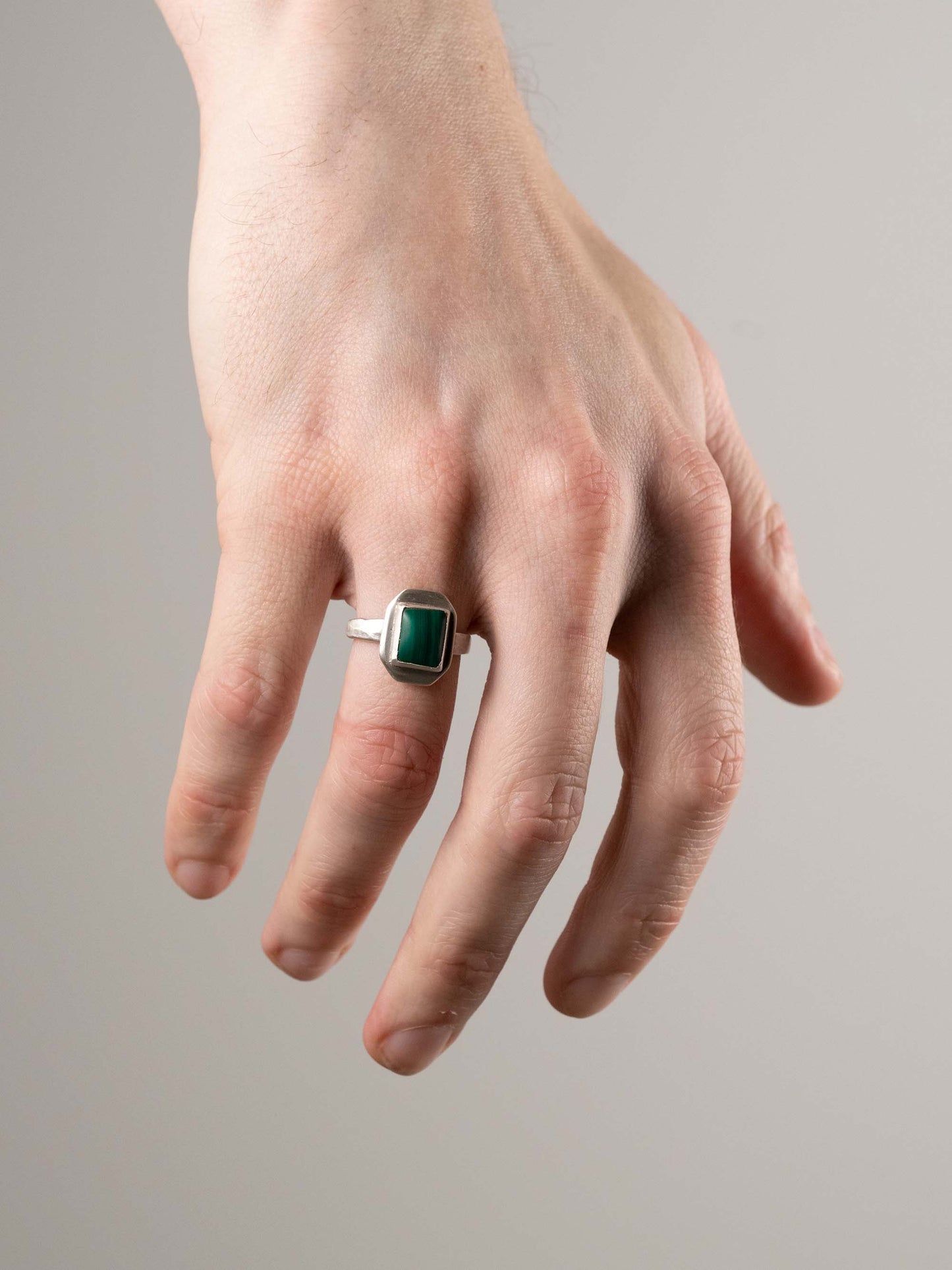 Silver and Malachite Ring